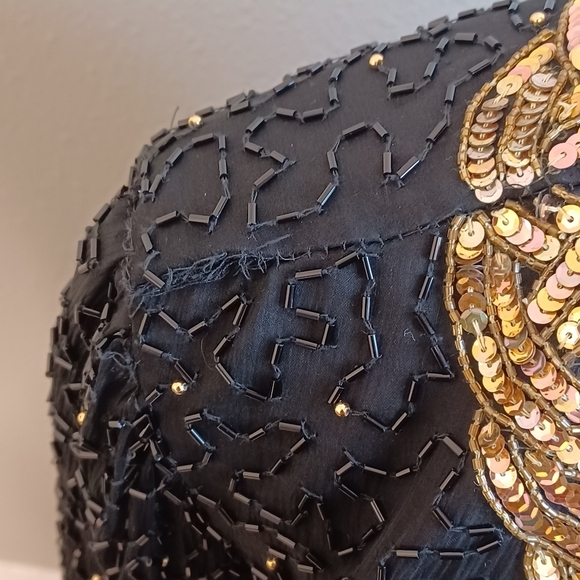 Vintage 100% Silk Beaded Sequin Old Money Country Club Glam Gala Evening Jacket - Picture 16 of 16